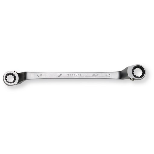 Ring ratchet spanner, cranked 8x10 mm